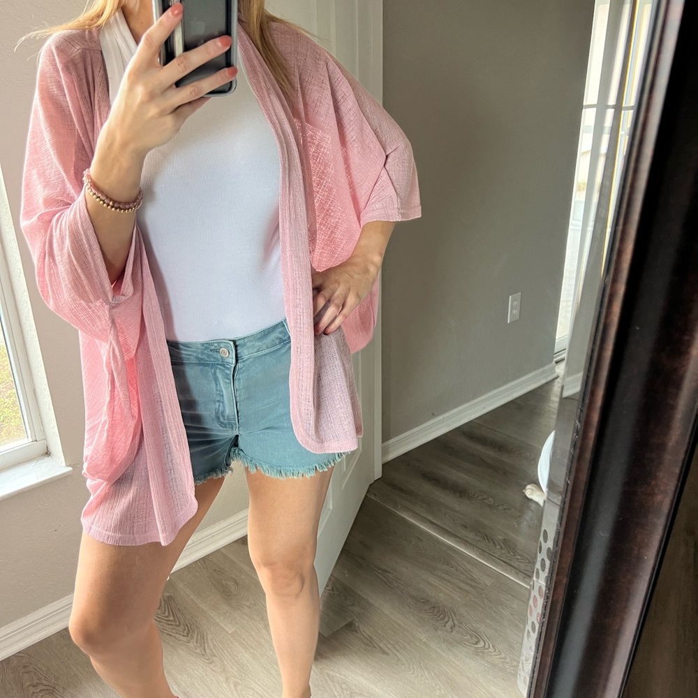 Sheer Lightweight Knit Long Sleeve Cardigan